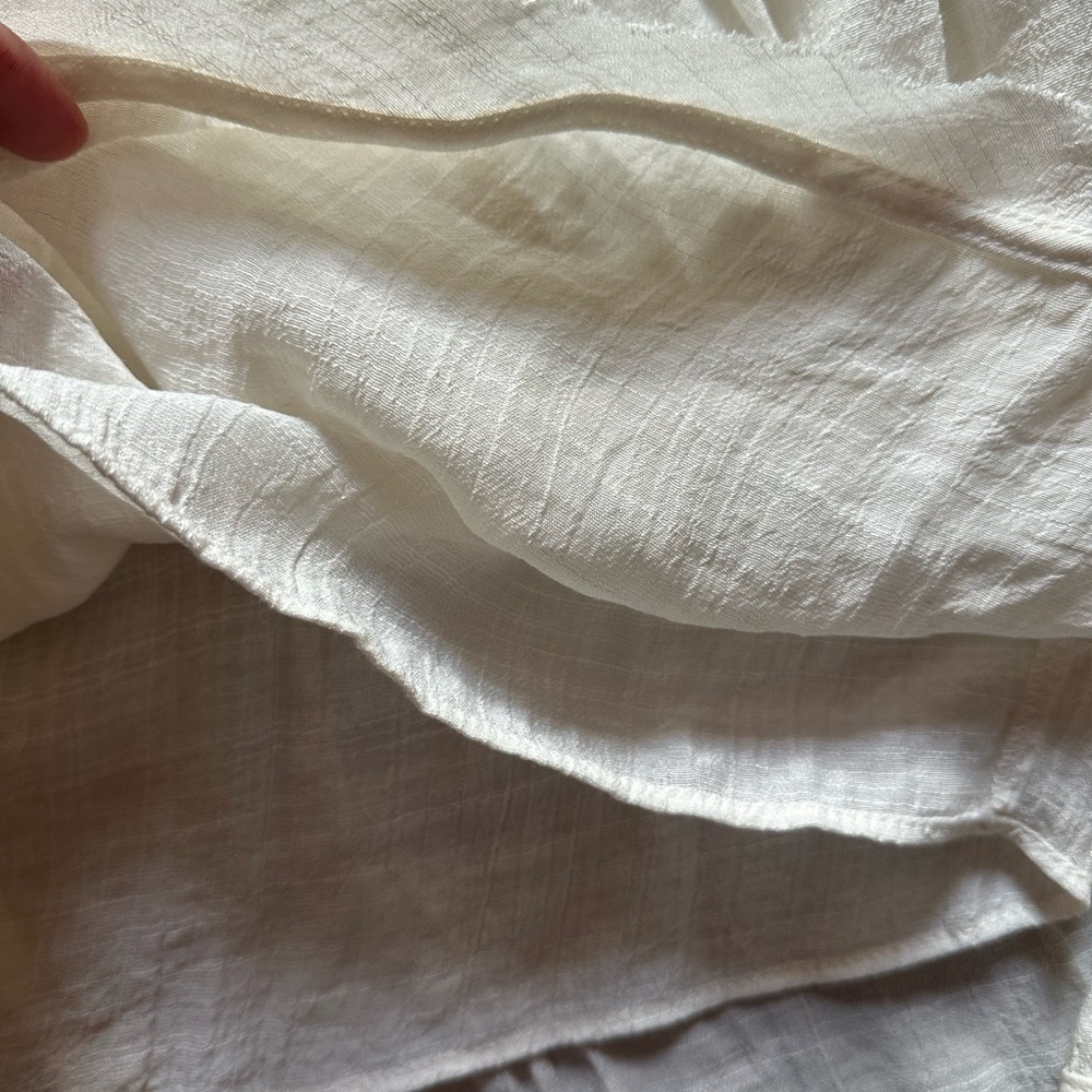 Light Cream Ruffled Button Front Dress - Picture 4 of 4